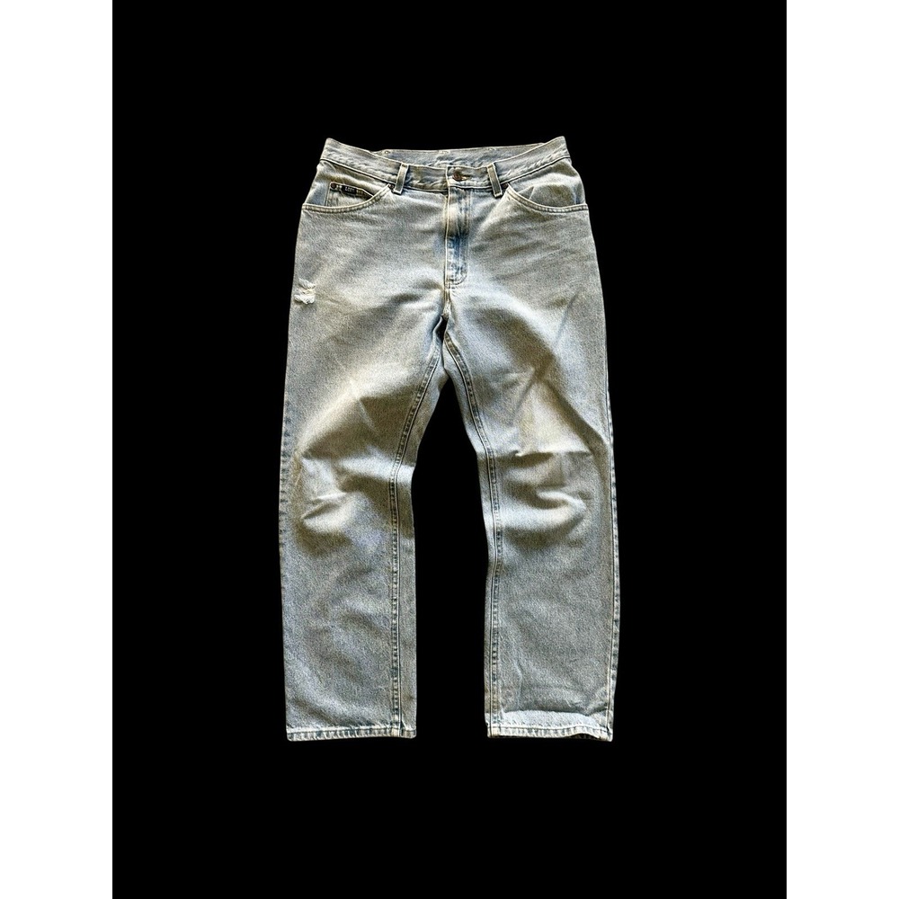Lee Jeans Men's 90's Vintage Sz 31.5x28 Light Wash Distressed